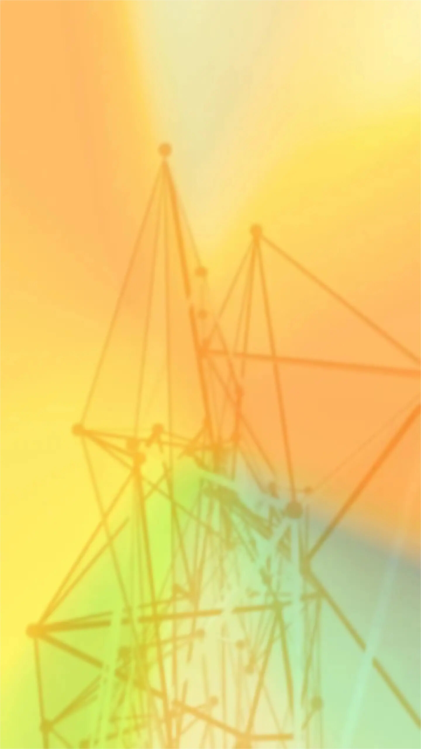 Abstraktes, farbenfrohes Keyvisual von electric space mit geometrischen Formen und Lichtverläufen in Gelb, Orange und Türkis. Das Motiv steht für Verbindung, Vielfalt und friedliches Feiern in der elektronischen Musikkultur.
